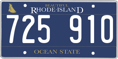 RI license plate 725910