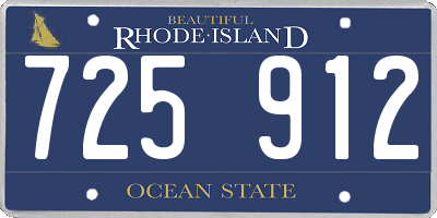 RI license plate 725912