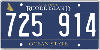RI license plate 725914