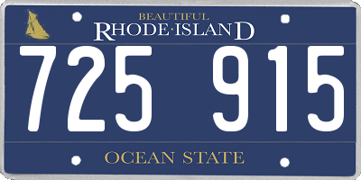 RI license plate 725915