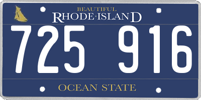 RI license plate 725916