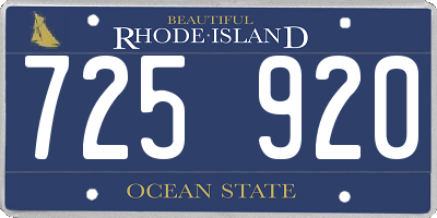 RI license plate 725920