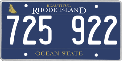 RI license plate 725922