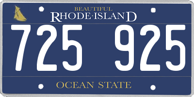 RI license plate 725925