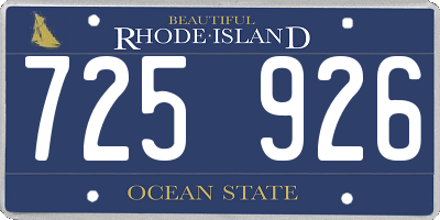 RI license plate 725926
