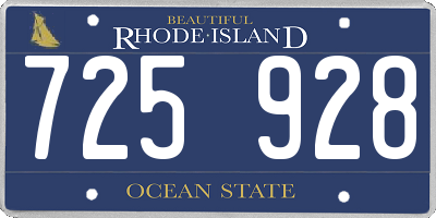 RI license plate 725928