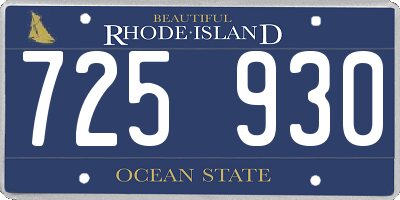RI license plate 725930