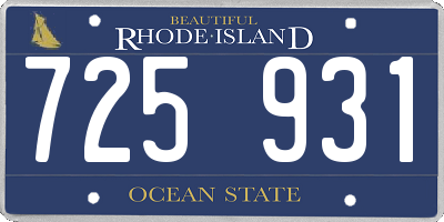 RI license plate 725931