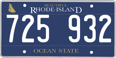 RI license plate 725932