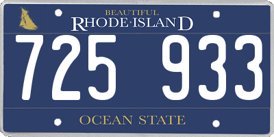 RI license plate 725933