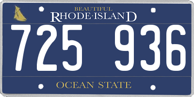 RI license plate 725936