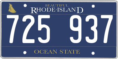 RI license plate 725937