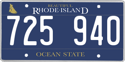 RI license plate 725940
