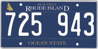 RI license plate 725943