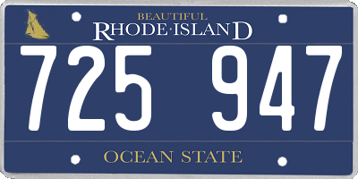 RI license plate 725947