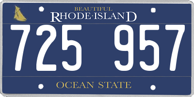 RI license plate 725957