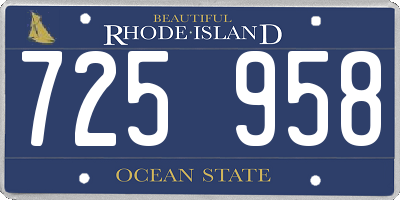 RI license plate 725958