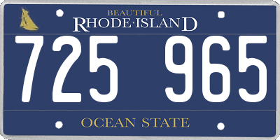 RI license plate 725965