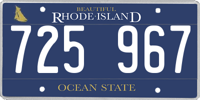 RI license plate 725967
