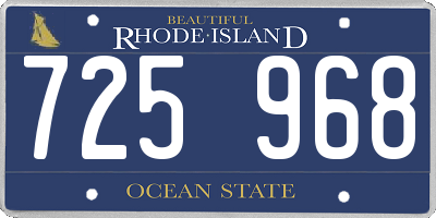 RI license plate 725968