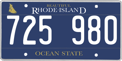 RI license plate 725980