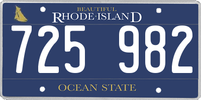 RI license plate 725982