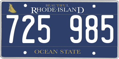 RI license plate 725985