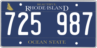 RI license plate 725987
