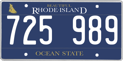 RI license plate 725989