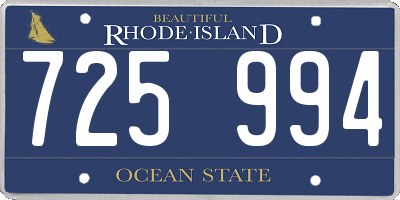 RI license plate 725994