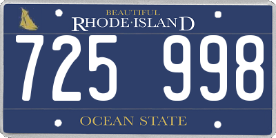 RI license plate 725998