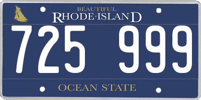 RI license plate 725999