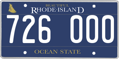 RI license plate 726000