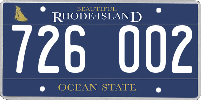 RI license plate 726002