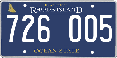 RI license plate 726005