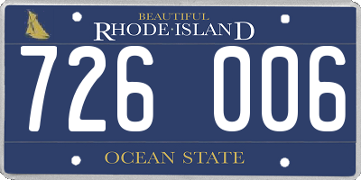 RI license plate 726006