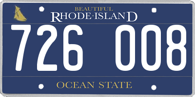 RI license plate 726008