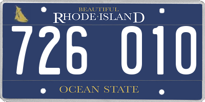 RI license plate 726010