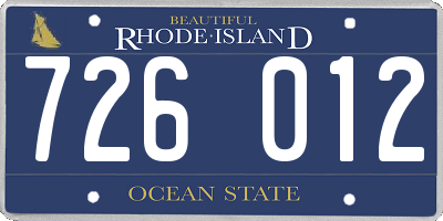 RI license plate 726012