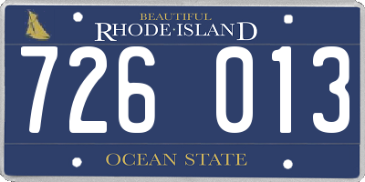 RI license plate 726013