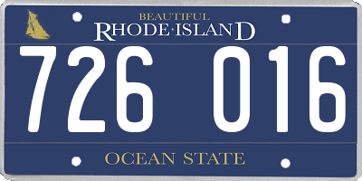 RI license plate 726016