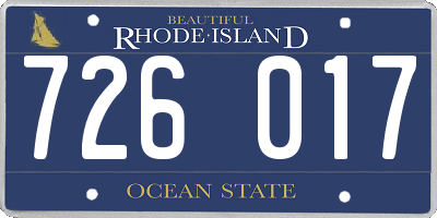 RI license plate 726017