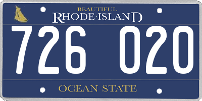RI license plate 726020