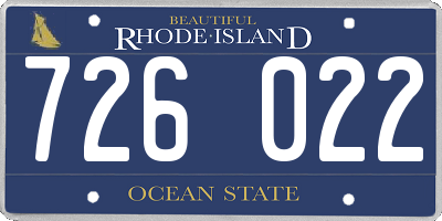 RI license plate 726022