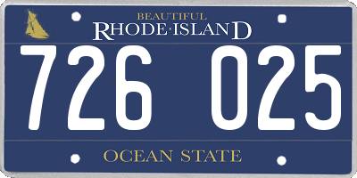 RI license plate 726025