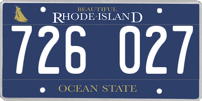 RI license plate 726027
