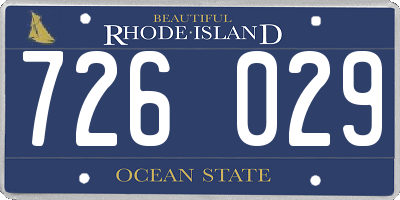RI license plate 726029