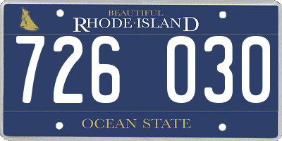 RI license plate 726030