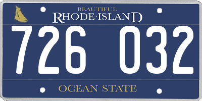 RI license plate 726032