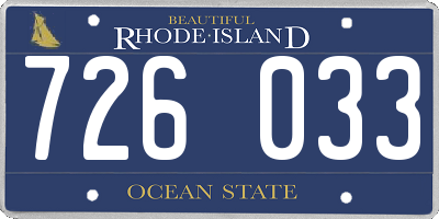RI license plate 726033